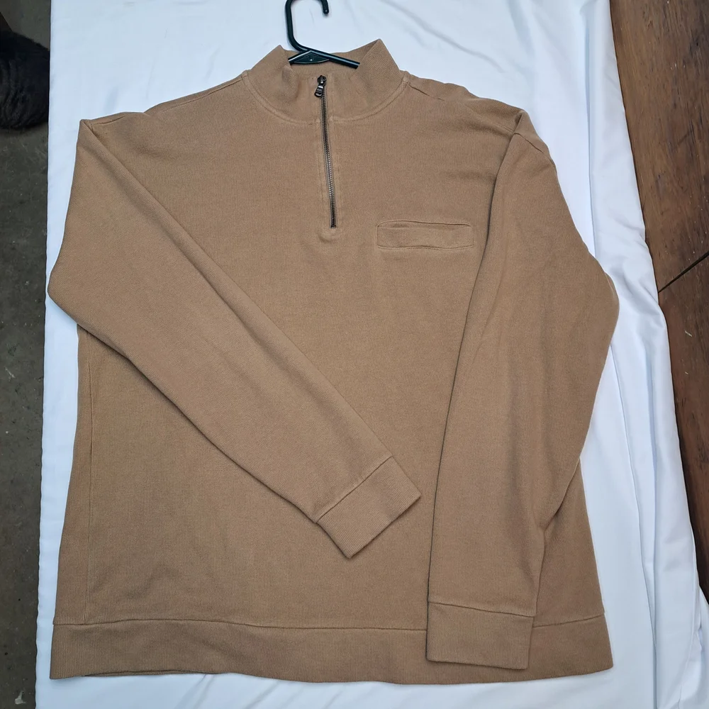 Banana Republic Men's Tan Zip-Up Sweater Size Large. - Picture 1 of 6